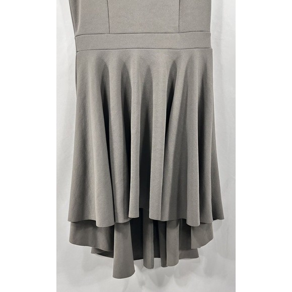 Boohoo Night Dress Women's Sz 8 Grey Cap Sleeves High Low Stretch‎ Fit & Flare - Picture 3 of 12